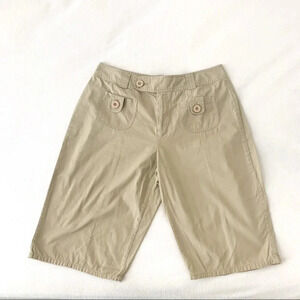 casablanca sport bermuda lightweight canvas cream shorts size 12 in Women